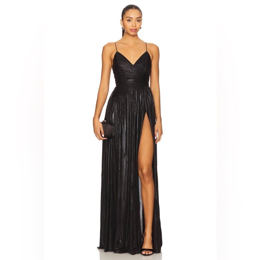 Retrofete Black Maxi Doss Metallic Dress